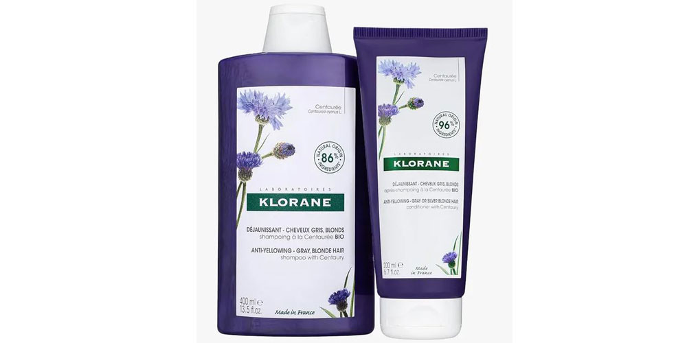 بهترین برای تجمع محصول: Klorane Anti Yellowing Shampoo و Conditioner