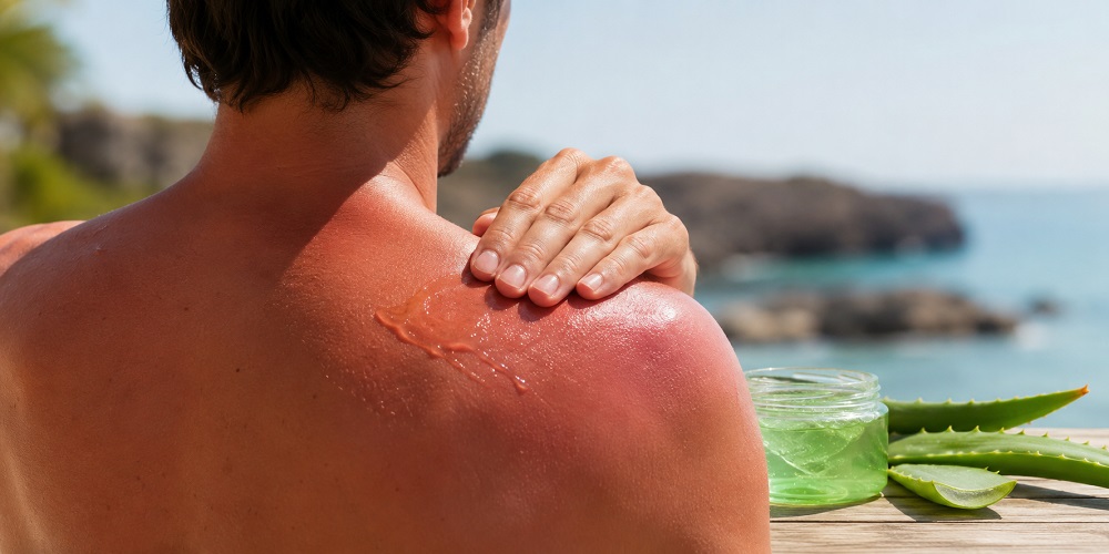 مهمترین خواص ژل آلوئه ورا برای آفتاب سوختگی